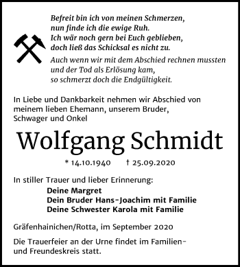 Traueranzeige Mitteldeutsche Zeitung