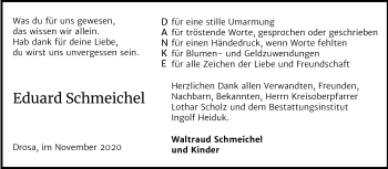 Traueranzeige von Eduard Schmeichel von Mitteldeutsche Zeitung Köthen