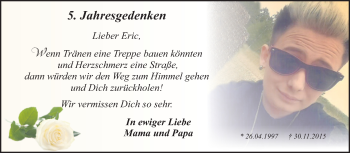 Traueranzeige von Eric Hühne von Super Sonntag Dessau-Roßlau