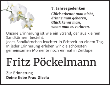 Traueranzeige von Fritz Pöckelmann von Super Sonntag Wittenberg