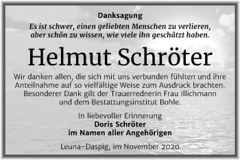 Traueranzeige von Helmut Schröter von Super Sonntag Merseburg/Querfurt