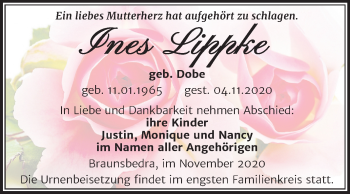 Traueranzeige von Ines Lippke von Super Sonntag Merseburg/Querfurt