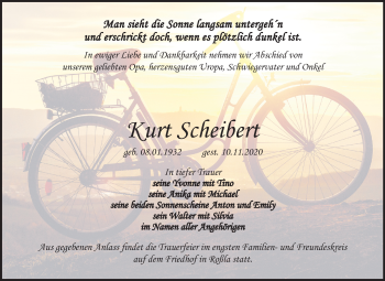 Traueranzeige von Kurt Scheibert von Mitteldeutsche Zeitung Sangerhausen