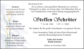 Traueranzeige von Steffen Schröter von Mitteldeutsche Zeitung Sangerhausen