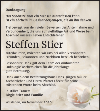 Traueranzeige von Steffen Stier von Mitteldeutsche Zeitung Aschersleben