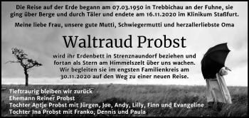 Traueranzeige von Waltraud Probst von Super Sonntag Bernburg