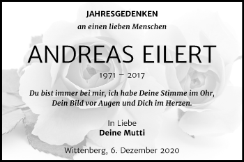 Traueranzeige von Andreas Eilert von Super Sonntag Wittenberg