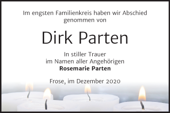 Traueranzeige von Dirk Parten von Super Sonntag Aschersleben