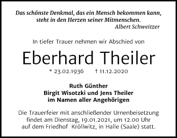Traueranzeige von Eberhard Theiler von Mitteldeutsche Zeitung Halle/Saalkreis