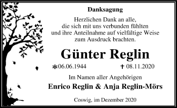 Traueranzeige von Günter Reglin von Mitteldeutsche Zeitung Wittenberg