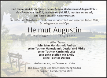 Traueranzeige von Helmut Augustin von Super Sonntag Aschersleben