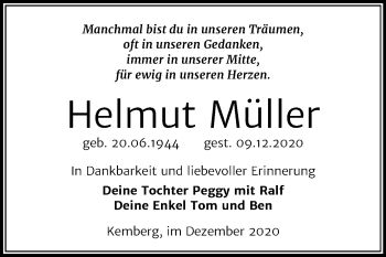 Traueranzeige von Helmut Müller von Mitteldeutsche Zeitung Wittenberg