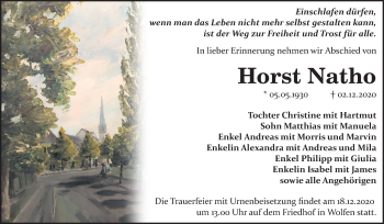 Traueranzeige von Horst Natho von Mitteldeutsche Zeitung Bitterfeld