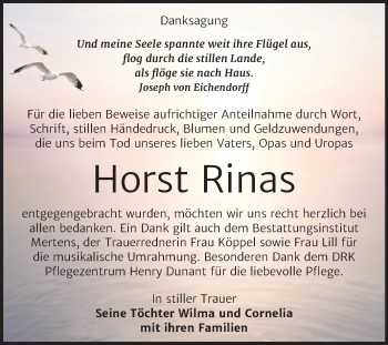 Traueranzeige von Horst Rinas von Mitteldeutsche Zeitung Naumburg/Nebra