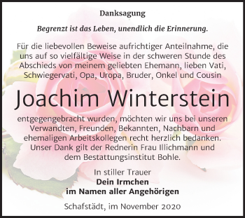 Traueranzeige von Joachim Winterstein von Mitteldeutsche Zeitung Merseburg/Querfurt