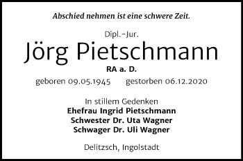 Traueranzeige von Jörg Pietschmann von Mitteldeutsche Zeitung Wittenberg