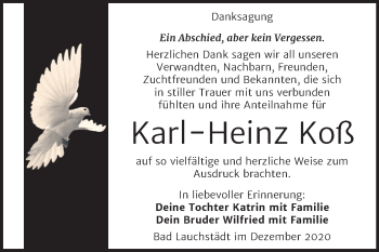 Traueranzeige von Karl-Heinz Koß von Super Sonntag Merseburg/Querfurt