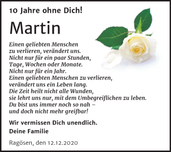 Traueranzeige von Martin  von Mitteldeutsche Zeitung Wittenberg