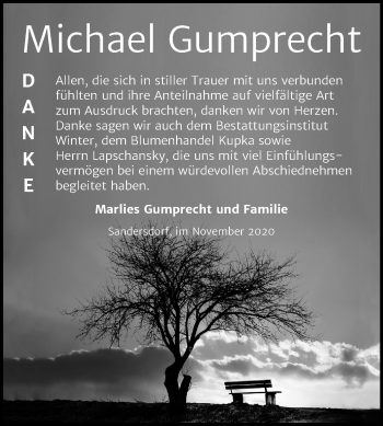 Traueranzeige von Michael Gumprecht von Wochenspiegel Bitterfeld