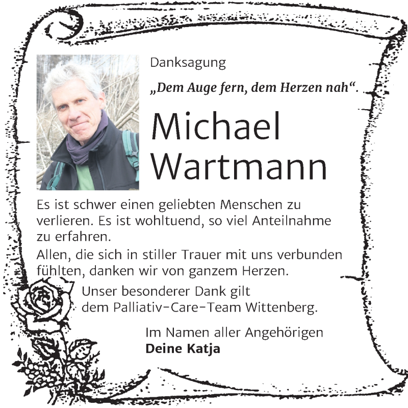  Traueranzeige für Michael Wartmann vom 12.12.2020 aus Mitteldeutsche Zeitung Wittenberg