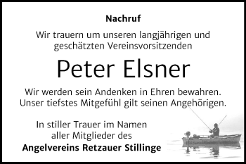 Traueranzeige von Peter Elsner von Wochenspiegel Bitterfeld