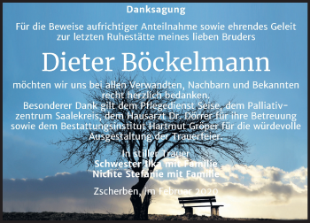 Traueranzeige von Dieter Böckelmann von Mitteldeutsche Zeitung Halle/Saalkreis