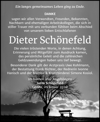 Traueranzeige von Dieter Schönefeld von Super Sonntag Sangerhausen