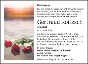 Traueranzeige von Gertraud Koitzsch von Wochenspiegel Bitterfeld