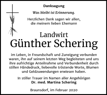 Traueranzeige von Günther Schering von Mitteldeutsche Zeitung Wittenberg