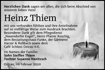 Traueranzeige von Heinz Thiem von Mitteldeutsche Zeitung Halle/Saalkreis