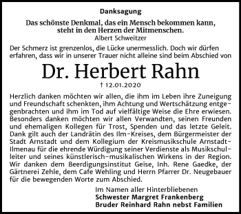 Traueranzeige von Herbert Rahn von Super Sonntag Köthen
