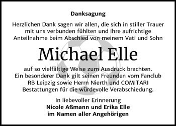 Traueranzeige von Michael Elle von Mitteldeutsche Zeitung Zeitz