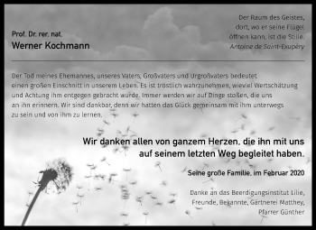 Traueranzeige von Werner Kochmann von Super Sonntag Dessau-Roßlau