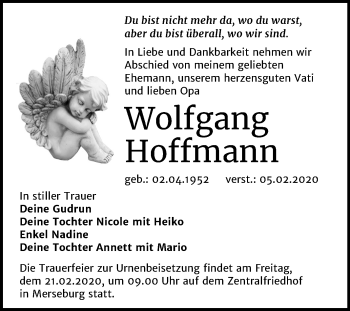 Traueranzeige von Wolfgang Hoffmann von Mitteldeutsche Zeitung Merseburg/Querfurt