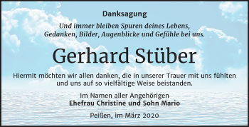Traueranzeige von Gerhard Stüber von Super Sonntag Bernburg