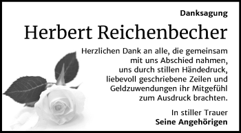 Traueranzeige von Herbert Reichenbecher von Wochenspiegel Naumburg/Nebra
