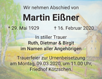 Traueranzeige von Martin Eißner von Super Sonntag Merseburg/Querfurt