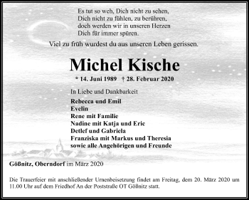 Traueranzeige von Michel Kische von Mitteldeutsche Zeitung Naumburg/Nebra