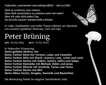 Traueranzeige von Peter Brüning von Super Sonntag Merseburg/Querfurt