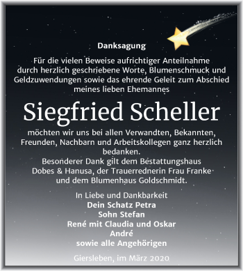 Traueranzeige von Siegfried Scheller von Mitteldeutsche Zeitung Aschersleben