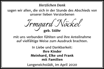Traueranzeige von Irmgard Nöckel von Super Sonntag Merseburg/Querfurt