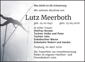 Traueranzeige von Lutz Meerboth von Mitteldeutsche Zeitung Naumburg/Nebra