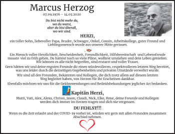 Traueranzeige von Marcus Herzog von Mitteldeutsche Zeitung Bernburg