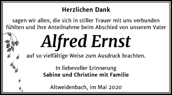 Traueranzeige von Alfred Ernst von Mitteldeutsche Zeitung Merseburg/Querfurt