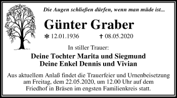 Traueranzeigen von Günter Graber | www.abschied-nehmen.de