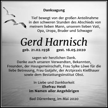 Traueranzeige von Gerd Harnisch von Super Sonntag Merseburg/Querfurt