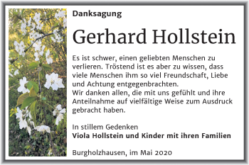 Traueranzeige von Gerhard Hollstein von Mitteldeutsche Zeitung Naumburg/Nebra
