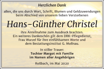 Traueranzeige von Hans-Günther Christel von Mitteldeutsche Zeitung Merseburg/Querfurt