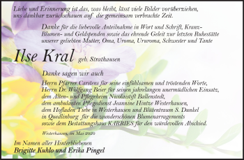 Traueranzeige von Ilse Kral von Super Sonntag Quedlinburg