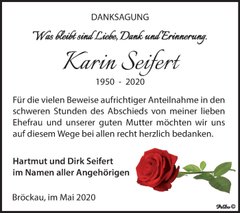 Traueranzeige von Karin Seifert von Mitteldeutsche Zeitung Zeitz